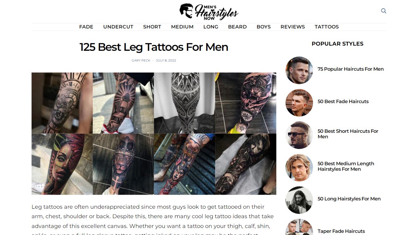 125 Best Leg Tattoos For Men - Men's Hairstyles Now