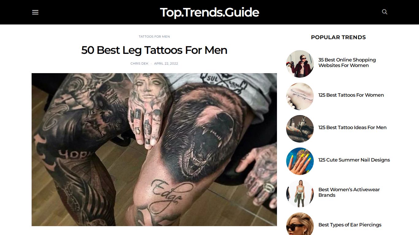 50 Best Leg Tattoos For Men - Top Trends Guide